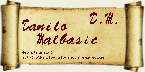 Danilo Malbašić vizit kartica